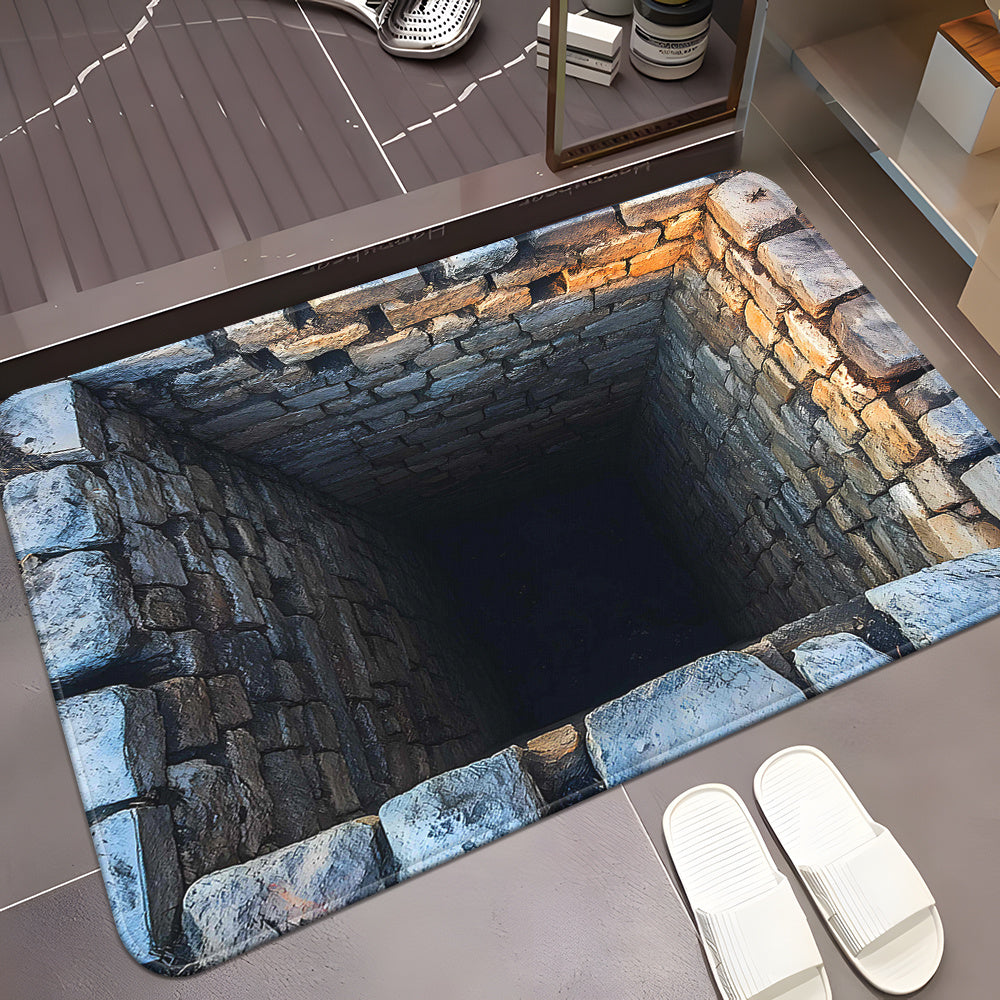 NEW Fantasy Style, Black Hole Stone Cellar, High Definition Printed Door Mat, Non-Slip Bathroom Floor Mats, Microfiber Absorbent Machine Washable Polyester Rug for Bedroom, Living Room Entry Carpet, Camping Picnic Mats, Yoga