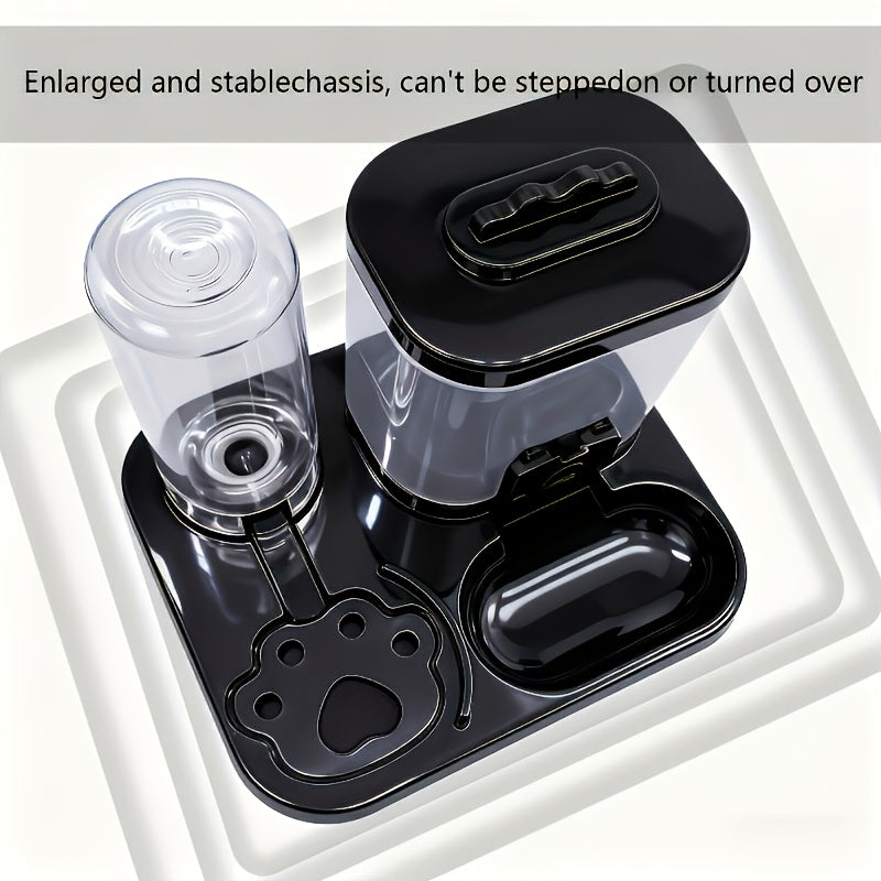 Automatic Water Dispenser for Cats & Dogs with Bowl - 0.98-9.99 L Multi-Capacity, Battery-Free/Plug-in, Easy to Clean & Moisture-Proof, Indoor/Outdoor Use, Durable Black Design with Clear Window & Ergonomic Handle