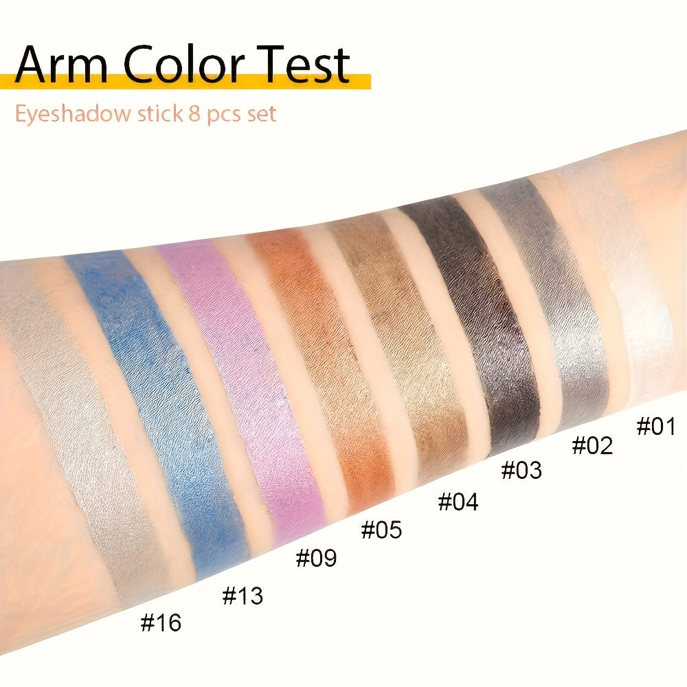 16pcs Colored Pearl Eyeshadow Pencil Eyeliner Highlighter Stick Eyeliner Gel Pencil for Women Make-Up Tools Sets