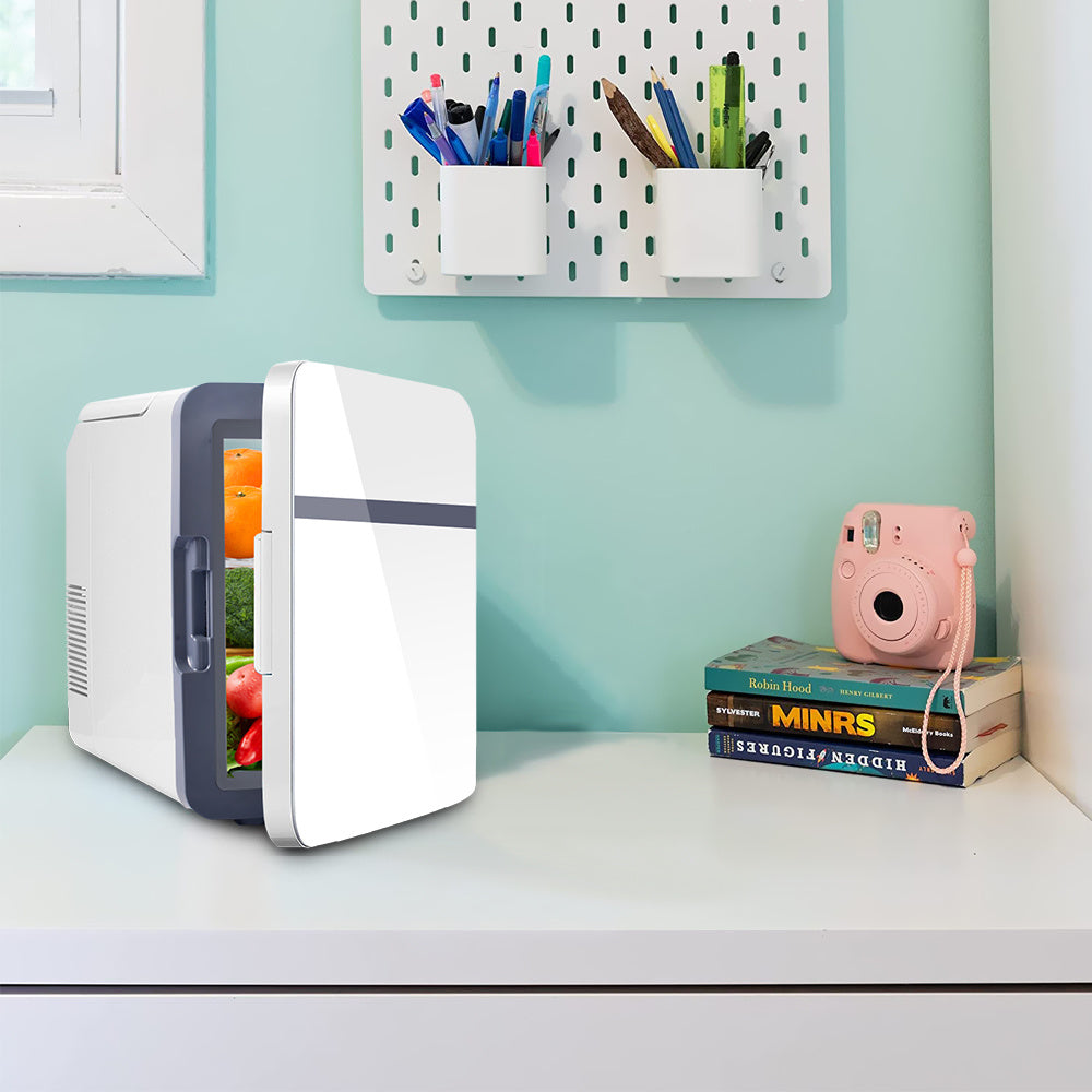 10L Mini Fridge Car Refrigerator Portable Freezer Cooler and Warmer Storing Skincare Cosmetic Food Drink, Ideal for Car, Home, Office, Dorm
