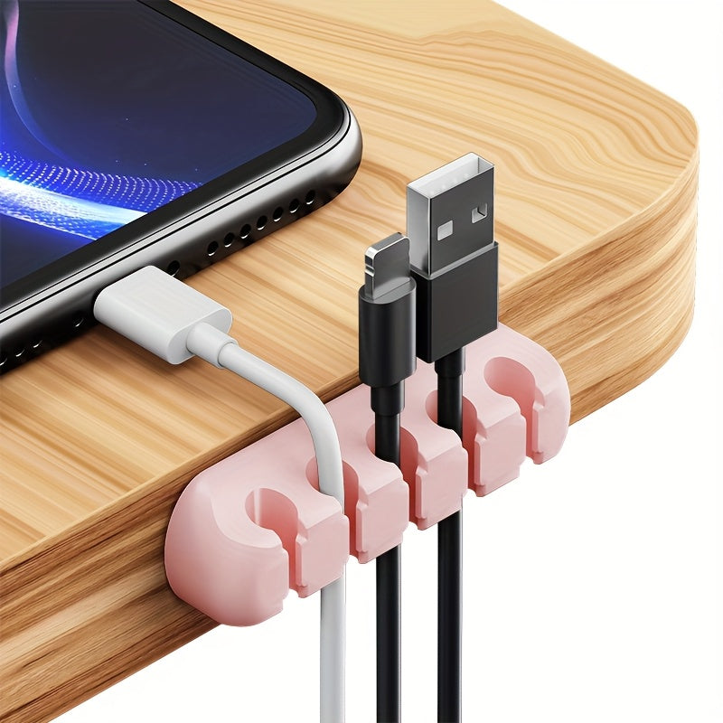 4 Colors Super Strong Self-Adhesive Silicone Cable Organizers with 7, 5, And 3 Slots for Managing Cables, Featuring Cable Holders And Storage Boxes to Keep Your Wires Neat And Tidy!