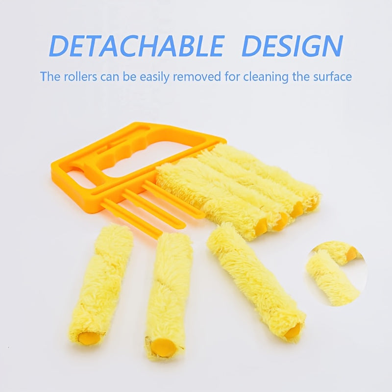 2 PCS Set Microfiber Blind Cleaner Kit - Reusable Crevice Brush for Vents/Windows/Curtains - Washable Household Tool Home Office Cleaning Tools Sets