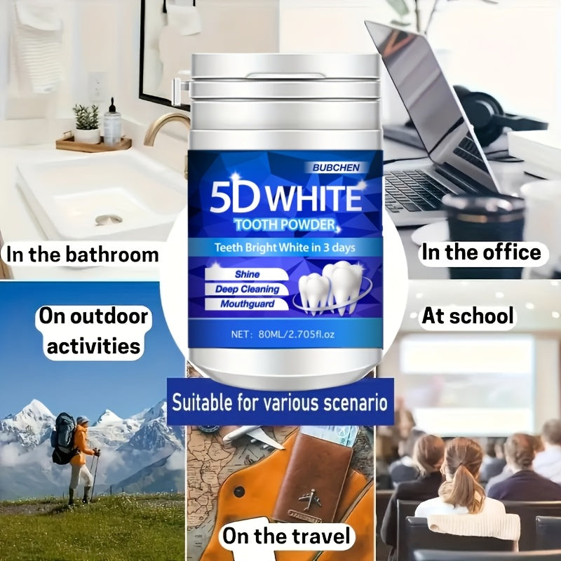 80ML Bottle of 5D Bright Toothpowder, a Deep Cleaning Powder for Teeth, Fresh Breath Purple Toothpaste with Pearl Powder, Perfect for Gifts for Women Men