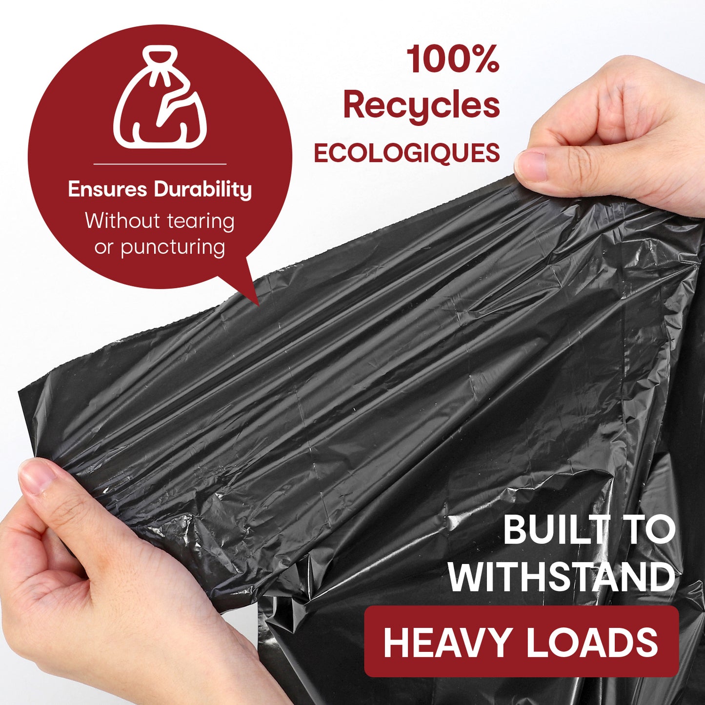 50-Pack Heavy Duty Refuse Sacks – Extra Strong, 100L Recyclable Bin Bags | Leak-Resistant, Durable Waste Disposal Bags for Household & Commercial Use | 99 x 75cm