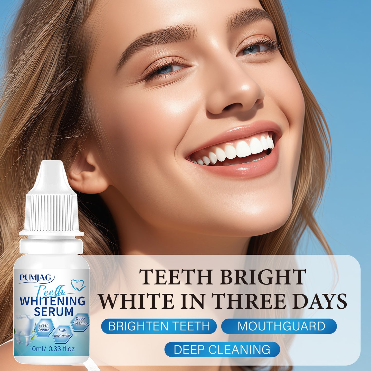 Teeth Whitening Serum, Mint Flavor, Fast Acting Teeth Whitening Serum, Prevents Plaque By Brushing, Deep Cleaning Formula Teeth Whitening Gel, Confidence To Reveal Snowy Teeth, Suitable for Men and Women, 10ml