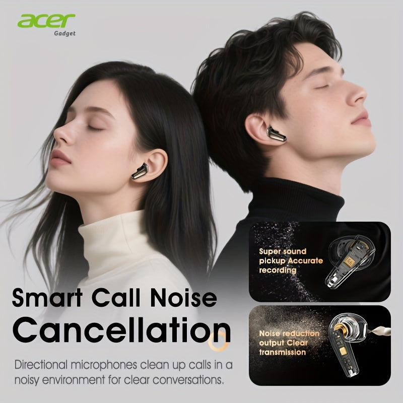 [ Original Genuine Acer Brand]  Wireless Earphones, Charging Case Hi-Fi High-Definition Decoding, 3D Surround Sound, Large Diaphragm Bass Enhancement, LED Digital Display, Call Noise Reduction, 20h Long Standby, Comfortable I
