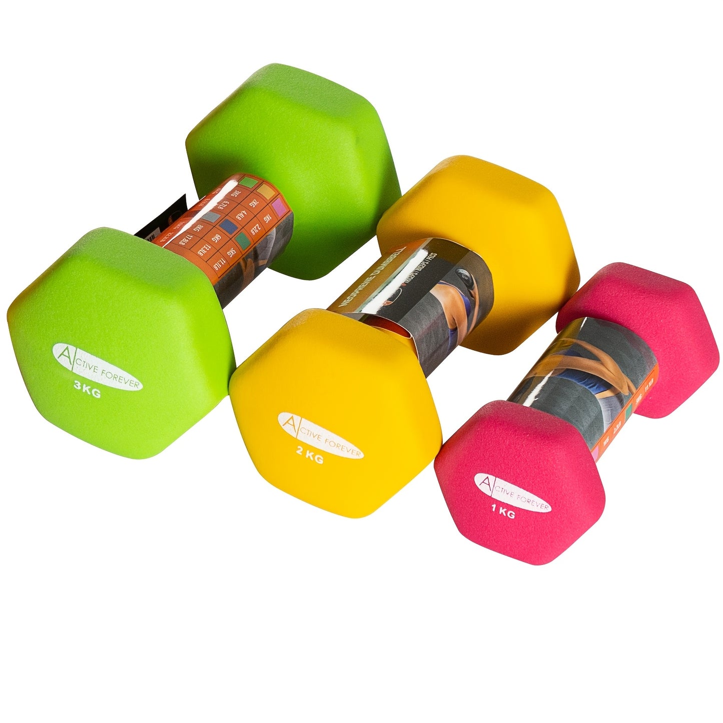Home Gym Dumbbells  Set (Pair), Neoprene Waterproof Non-Slip Dumbbells (Multi Color 2×(1+2+3) Kg) Muscles Strength Training Bodybuilding Exercise Women Men Sports Accessories