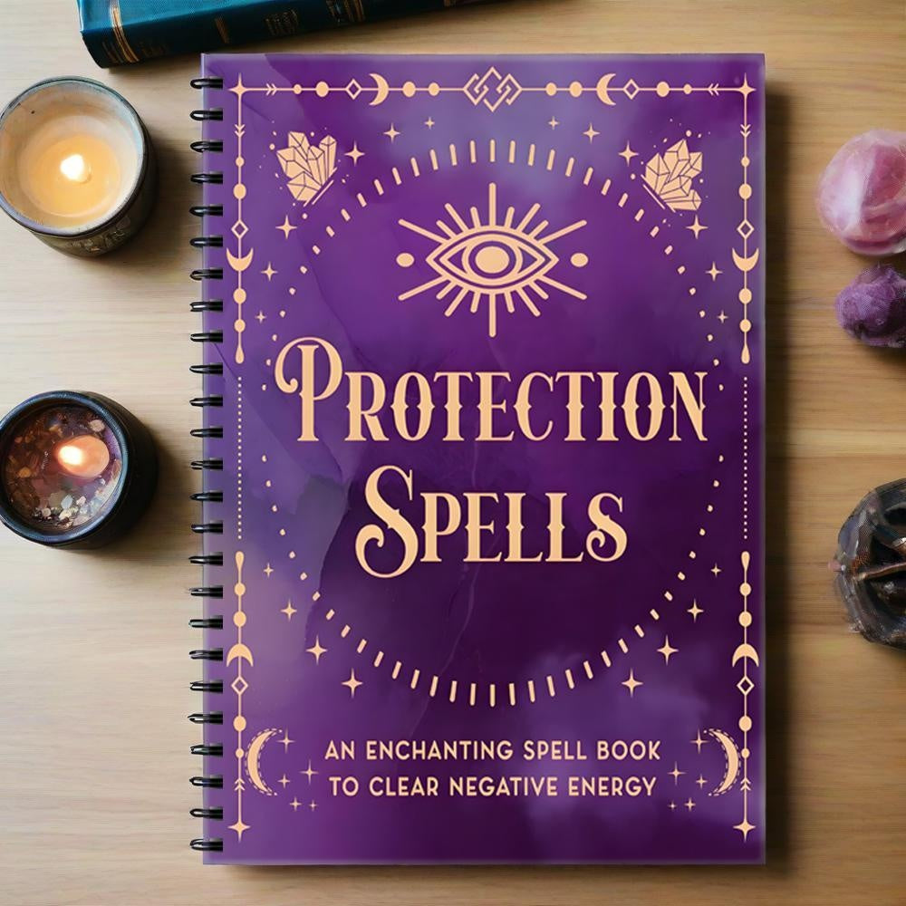 112 Pages English Language Black Magic Handbook with Ritual Oil Recipe and Spell Book, Clearing Negative Energies, Designed for Witch and Pagan Practices, Spiritual Growth Book using Pinecones, Crystals, English coil book