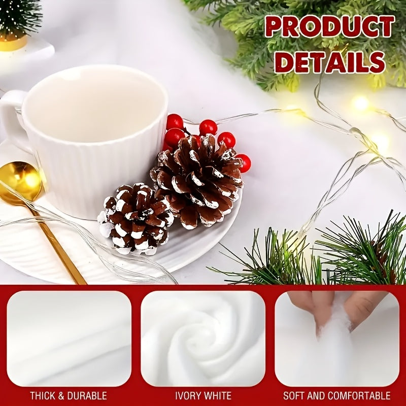 NEW Arrivals Artificial Snow Roll -Party Decoration, Christmas New Year Eve Party Table Mat, Table Decoration, White Photo Background