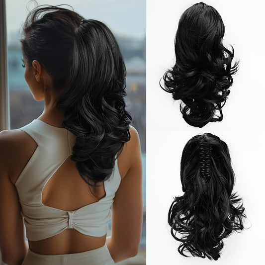 30.45 Cm Short Claw Clip Ponytail Wig - a Synthetic Deep Wave Wig with Secure Claw Clips, Offering a Look, Suitable for Both Men And Women, in Brown, Perfect for Everyday Fluffy Ponytails, Special Occasions, And Versatile Wig