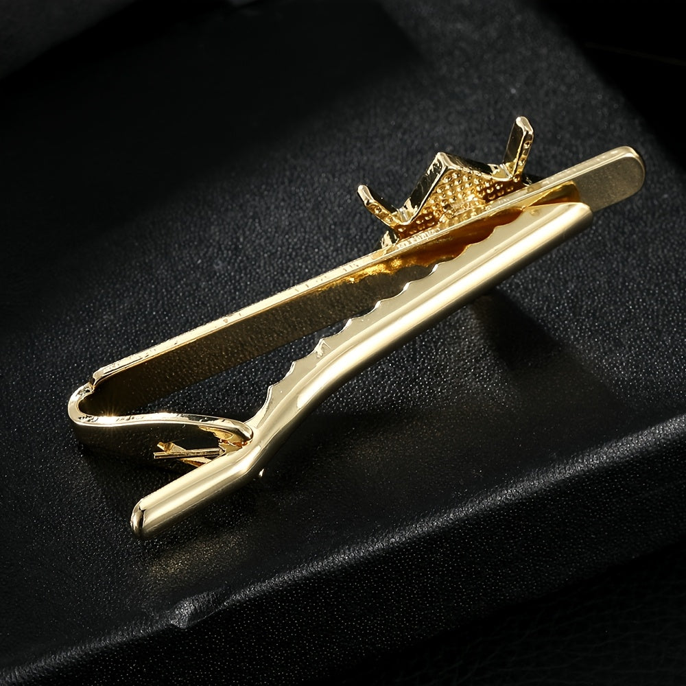 1 Set of 3pcs Men's Gift Novelty Styling Accessories Set, Men's Clothing Decorative Brooch, Cufflinks, and Tie Clip Set