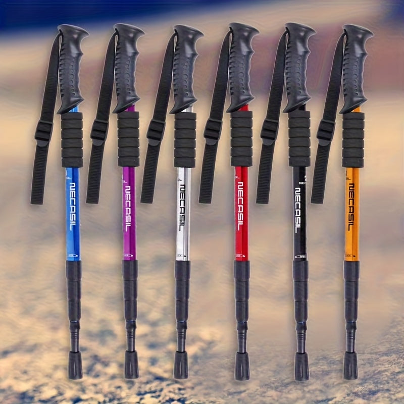 Top Quality Aluminum Alloy Lightweight Hiking Walk Sticks with Four Adjustable Sections, Designed to Be Flexible And Resistant to Rust, Perfect for Trekking And Travel Sports Accessories
