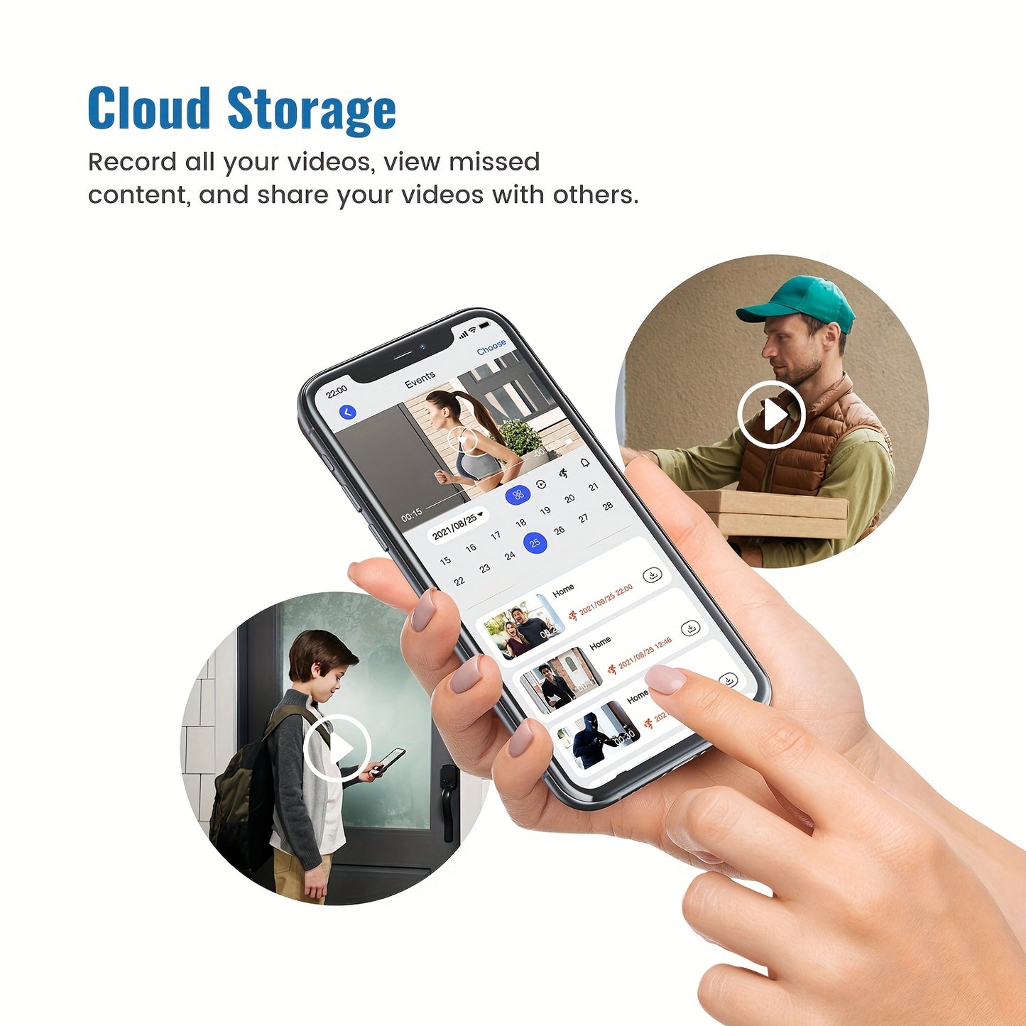 1080P Video Doorbell Camera, Smart Human Detection, Cloud Storage, Chime Included, Live View, 2-Way Audio, IR Night Vision, Battery Powered, Indoor Surveillance Home Office Security Supplies