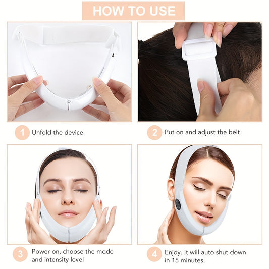 Portable V-Face Massager, V-Line Facial Lifting Device, USB Rechargeable Facial Massager - White, a Gift for a Friend