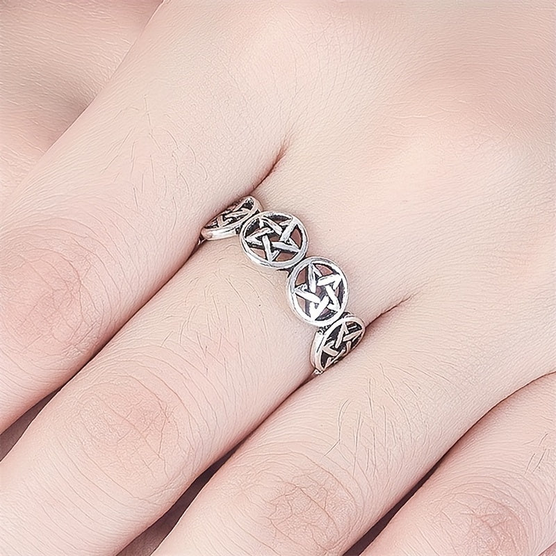 Freemasons Secret Society Creative Pentagram Open Ring