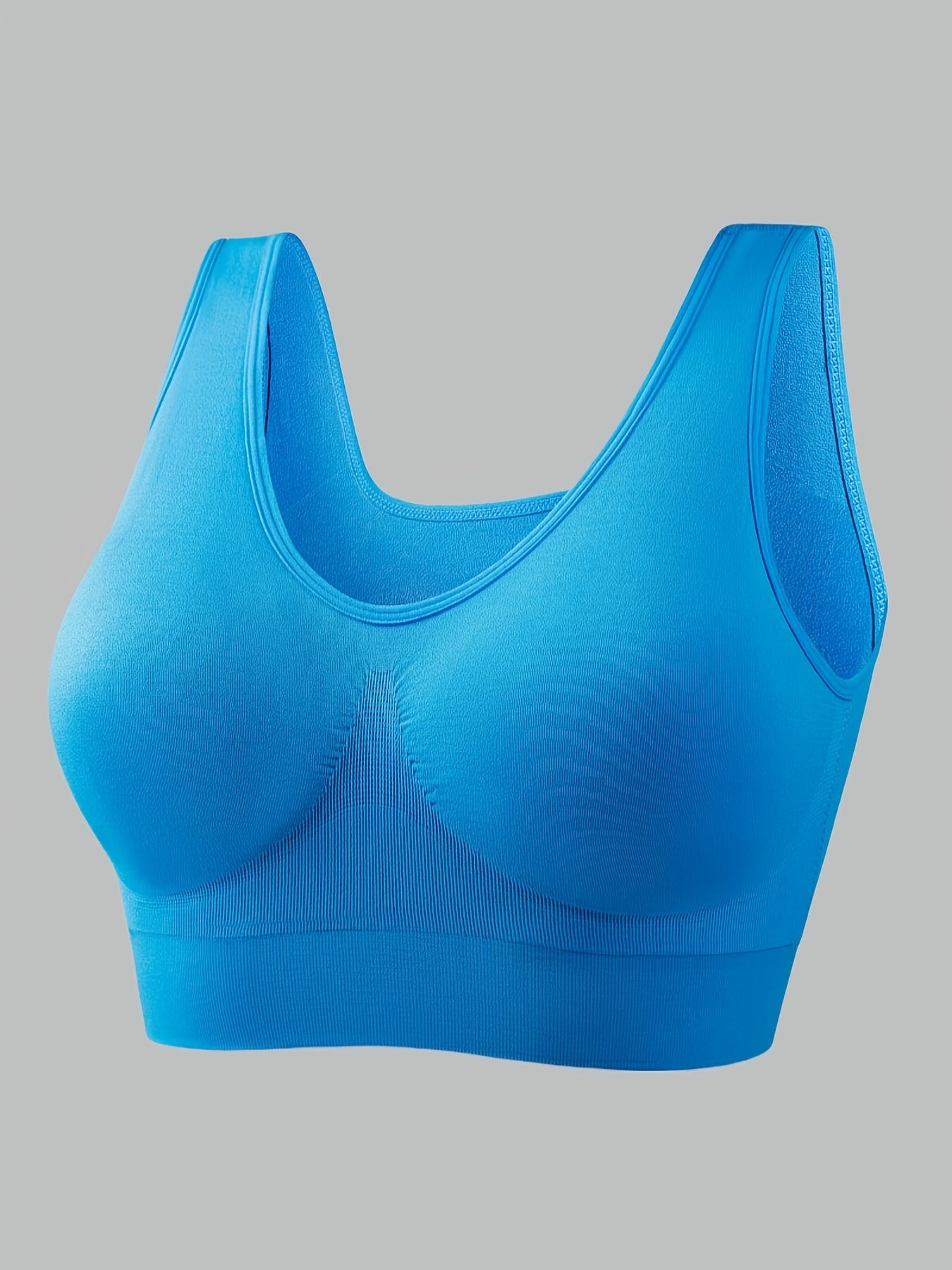 5 PCS Set S-2XL Plus Size Women's Sports Bras Set,  Solid Non Padded Seamless Running Versatile Bralette Outdoor Fitness Gym Yoga Pilates Bra Tops Big Girls Underwear Sets Sports Apparel Accessories