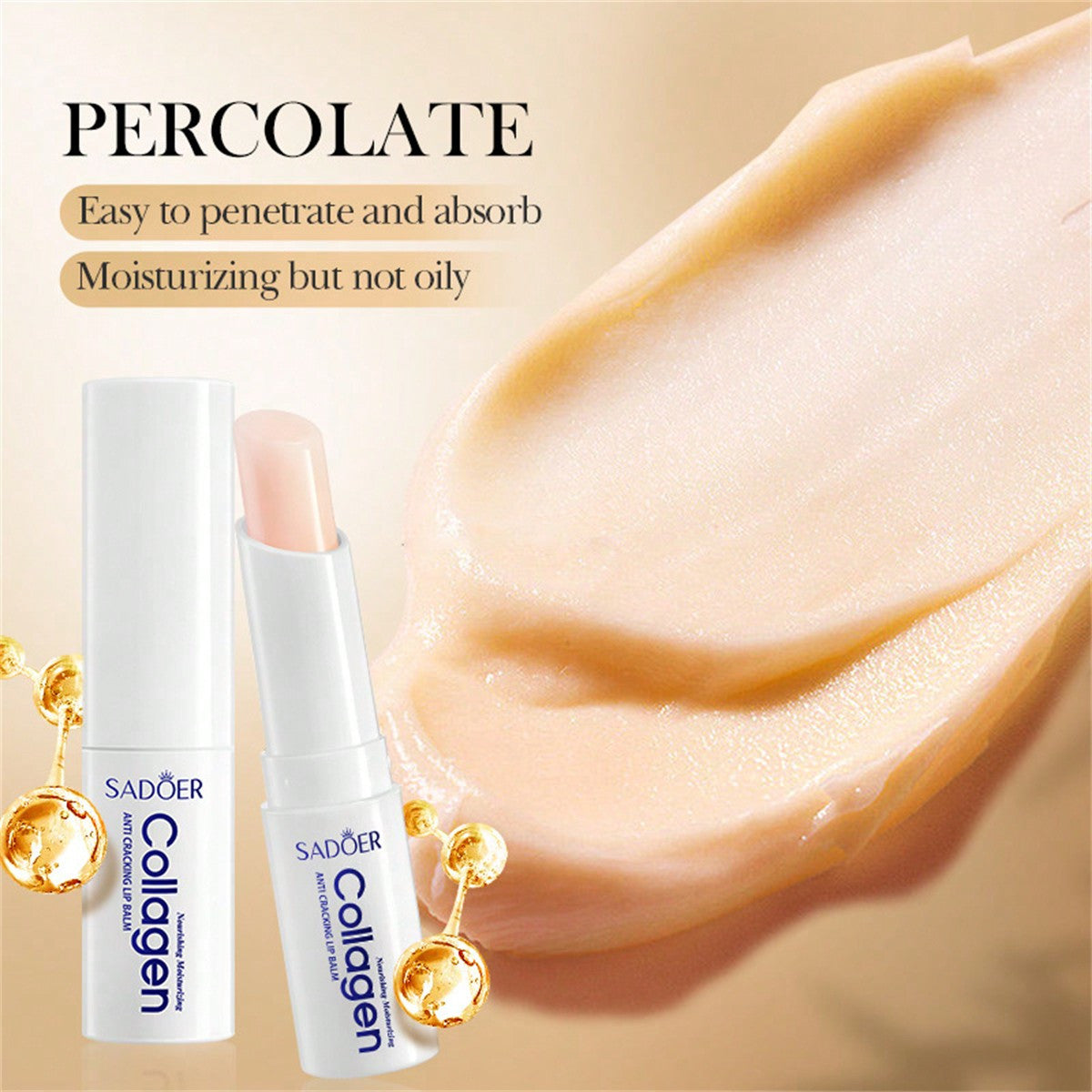 5 PCS Set Korean Collagen Lip Balm - Moisturizing & Nourishing Lip Care, Hypoallergenic, Glossy Finish, Perfect for Spring, Autumn, Winter, Ideal Gift, All Skin Types, Lip Care Essentials | Glossy Finish Lip Balm | Gentle Tex