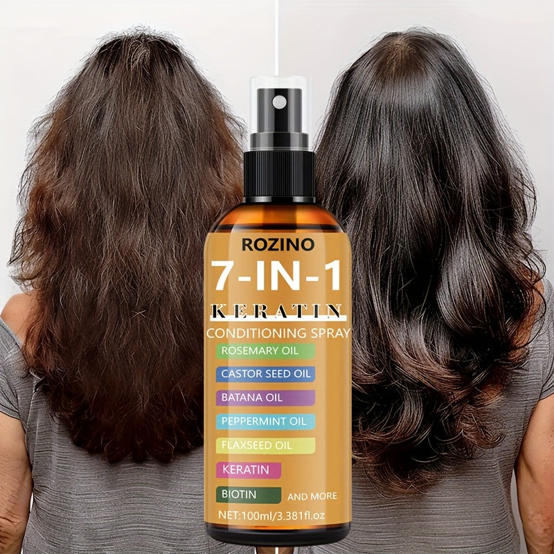 [Instant Hair-Smoothing Leave-in Shampoo Spray] 7-in-1 Keratin Care and Styling Spray, natural pure plant oil. It is smooth and shiny immediately upon spraying. Relieve dryness, tangling, cracking and split ends hair quality