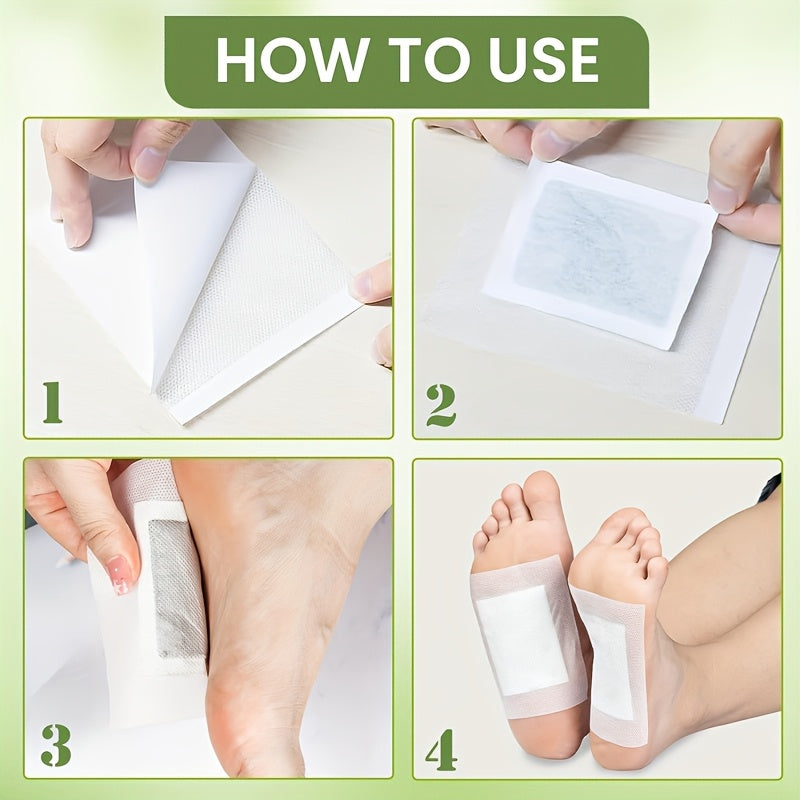 10 PCS Set Foot Patch - Natural Bamboo Vinegar & Ginger Powder, Cleansing Adhesive Pads for, Cracked Heels, Hypoallergenic. Free Gifts, Foot Care Patches, Sleek Packaging. Natural Ingredients