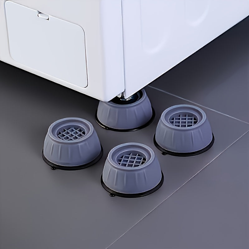 4 PCS Set Washing Machine Anti-Vibration Silicone Pads - Shock Absorption and Noise Reduction, Sturdy and Durable, Stable Washing Machine Support, Reduces Vibration and Noise, Waterproof, Non-Slip, and Shock-Absorbing, Raised