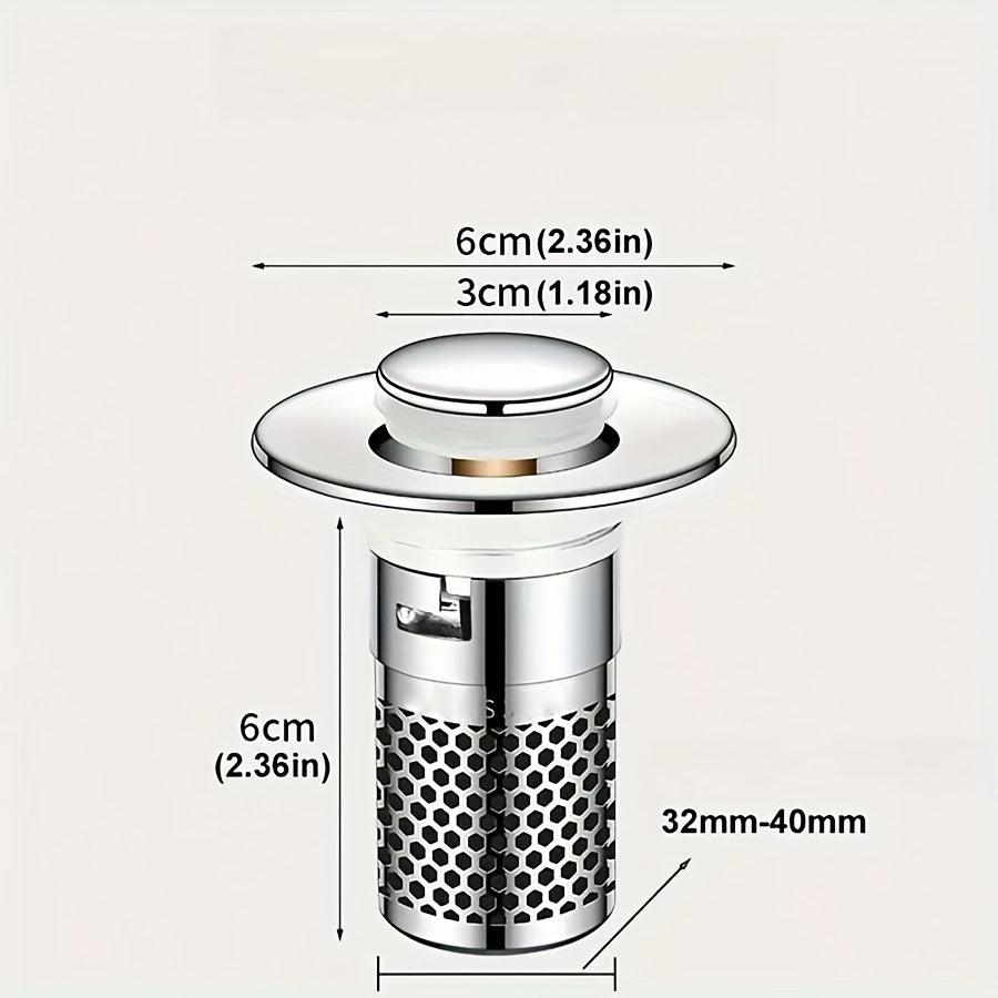 Heavy-Duty 304 Stainless Steel/Brass Bathtub & Shower Drain Compatible for Bathtub/Shower - Odor-Resistant -Rust Drain with Hair Catcher, Quick-Draining Sink Stopper, Easy Installation - Modern Cylindrical Design for home Bat