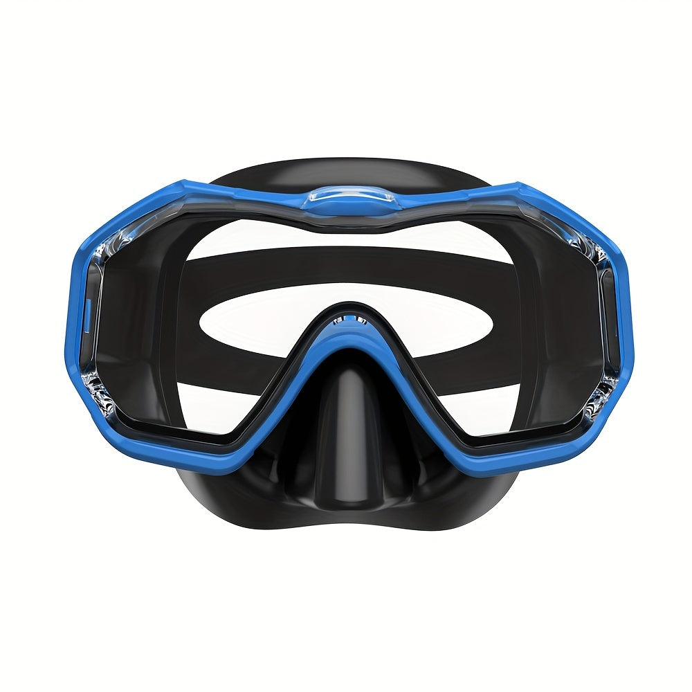 Top Quality Tri-Fin PC Lens Panoramic Wide Angle Adult Silicone Snorkeling Mask, Swimming Goggles, Leakproof, Easy Adjustment, Suitable for Snorkeling and Swimming Training