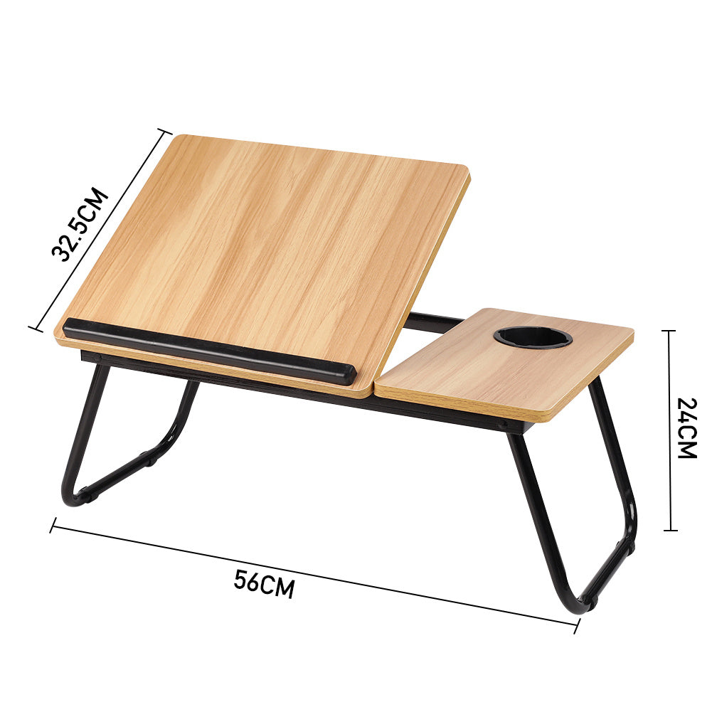 Laptop Desk Laptop Bed Table with Foldable Legs and Cup Slot, Reading Holder Notebook Stand with Adjustable Height Angle, Laptop Bed Tray for Bed Sofa Breakfast Work Study Reading