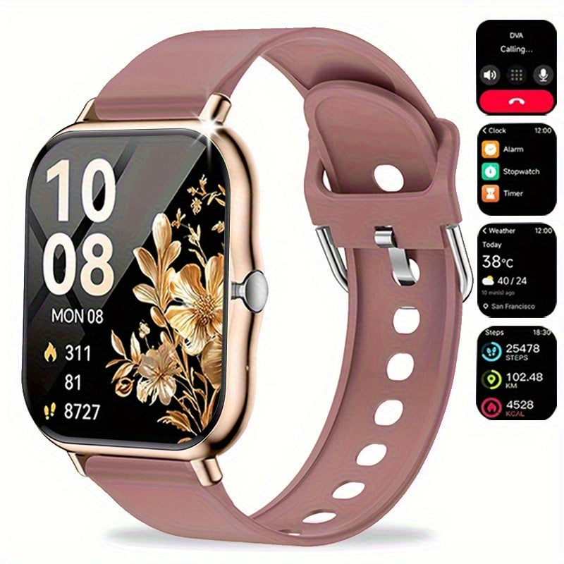 Full Touchscreen Smart Watch Compatible for Android & iPhone, Wireless Calling/Suitable for Android and iPhone, Wireless Smartwatch with 100+ Sports Modes, Alloy Case, Wireless 5.0, Phone Calls, Fitness Tracker for Men & Wome