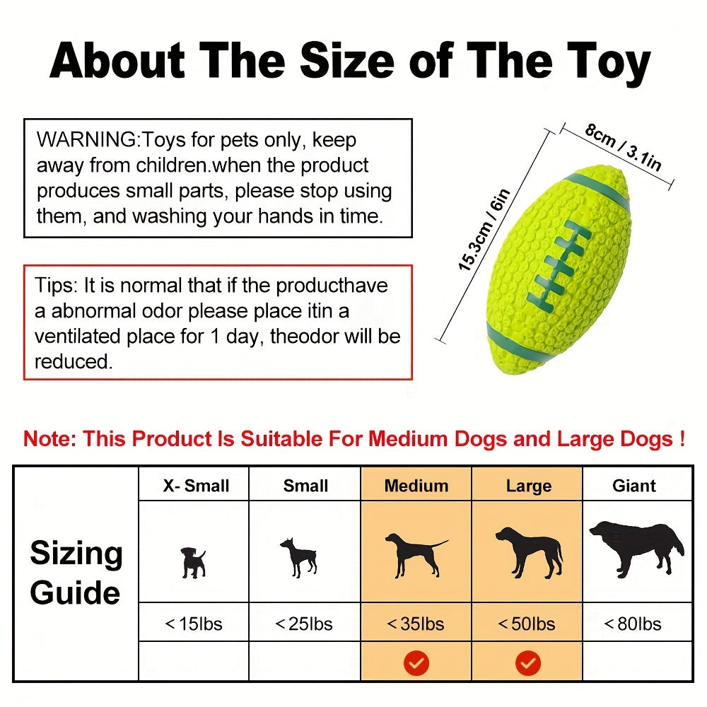 Dogs Sound Toy  Squeaky Rugby Dog Chew Toy Made of Latex, Designed for Interactive Play, Without Battery