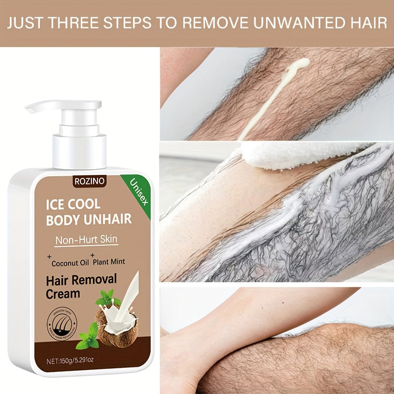 Use Once For, Sustain Smooth 6 Months, Instant Hair Removal, 150G Coconut, Non Irritating to The Skin, Smooth And Residue Free Semi Permanent Hair Removal, Used for Hair Removal on The Face Lips Armpits Legs Arms And Private