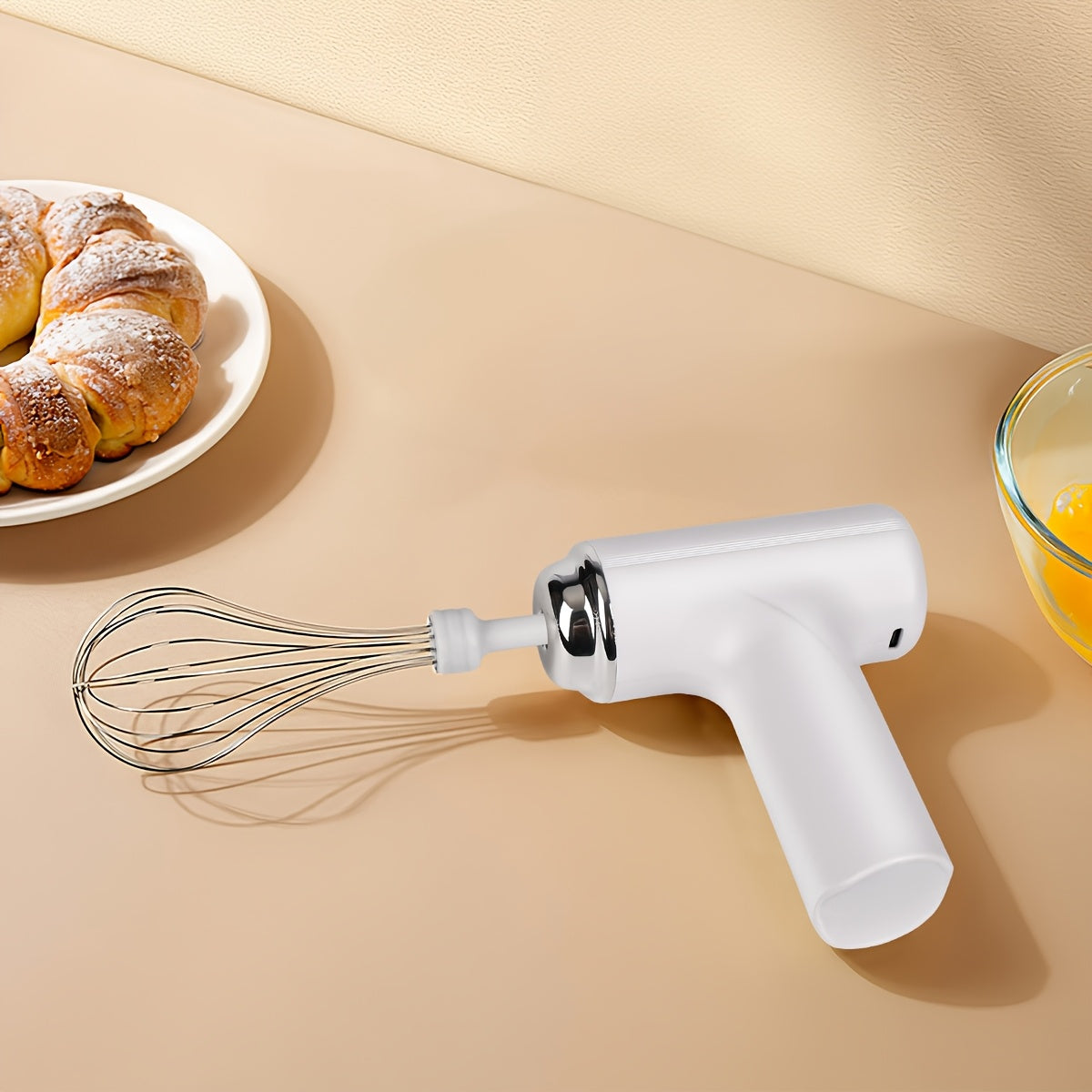 Handheld Electric Eggbeater & Whisk - USB Rechargeable,  Wireless  Portable, Lightweight, Easy-to-Use Hand Mixer for Baking Cakes, Cookies, Muffins - Ideal for Home Bakers & Professionals