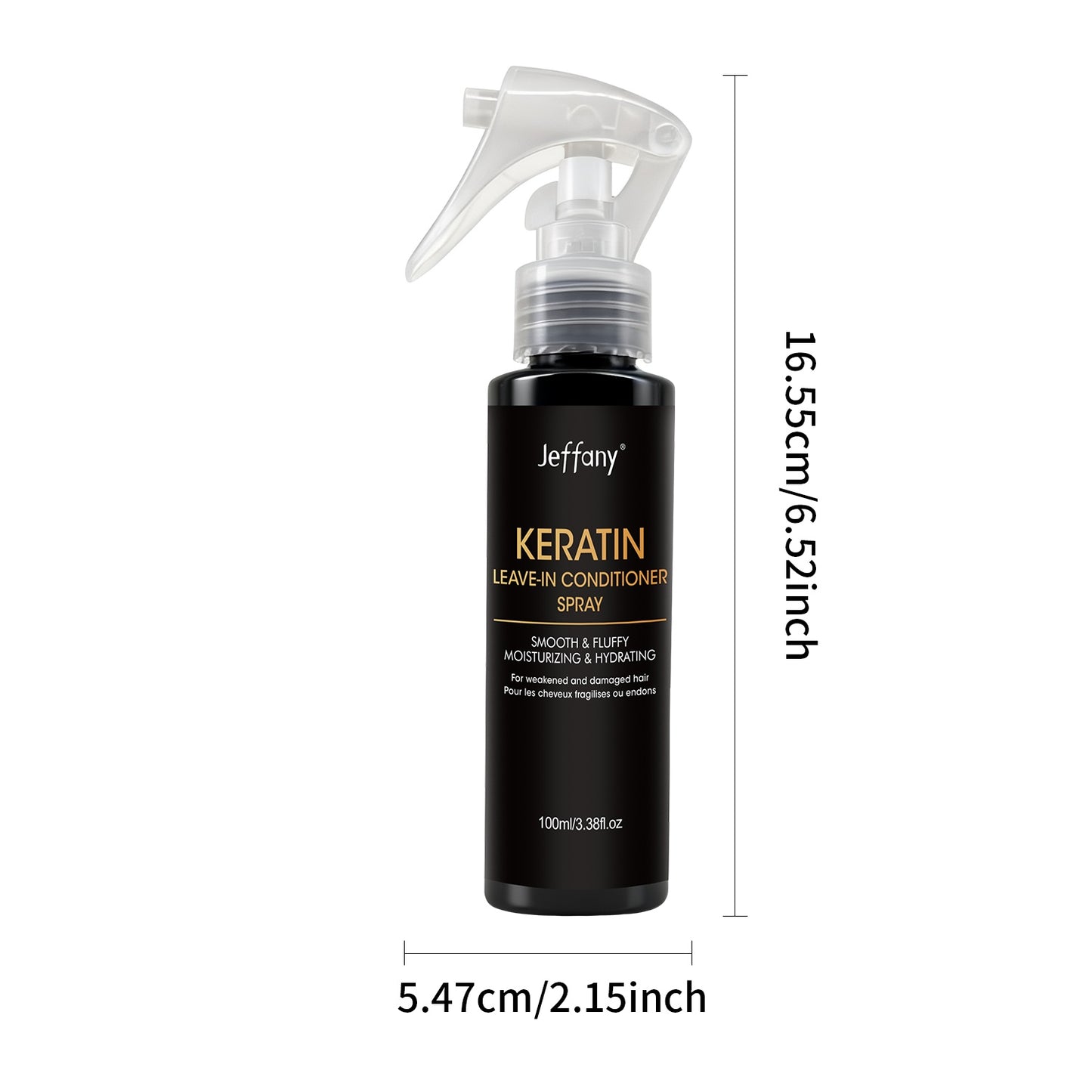 3.38 Fl. Oz. Instant Smoothing 10-In-1 Keratin Leave-In Conditioner Spray, Enriched with Keratin, Biotin, Castor Oil, And Coconut Oil – Smooths Frizz, Breakage, And Provides Protection. Suitable for Long Straight Hair, Curl
