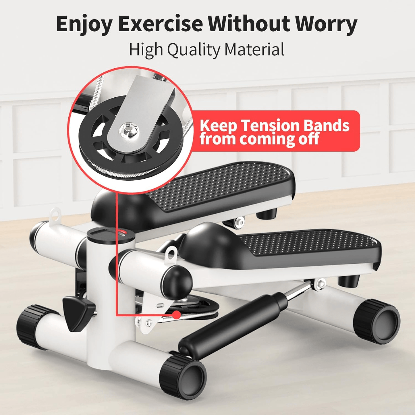 NEW For Home Gym Mini Stair Steppers-Home Fitness Exercise Step Hydraulic Machine with Adjustable-Length Resistance Bands, Twist Action for Full Body Cardio and Toning Women Men Sports Supplies