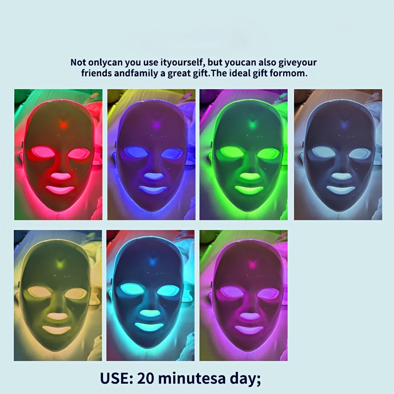 NEW Arrivals 7-Color Women's Beauty Mask USB Charging, Touchscreen, Multi-Functional Portable Facial Care Device, Gift for Girlfriend and Friends Women Beauty Salon Spa Supplies