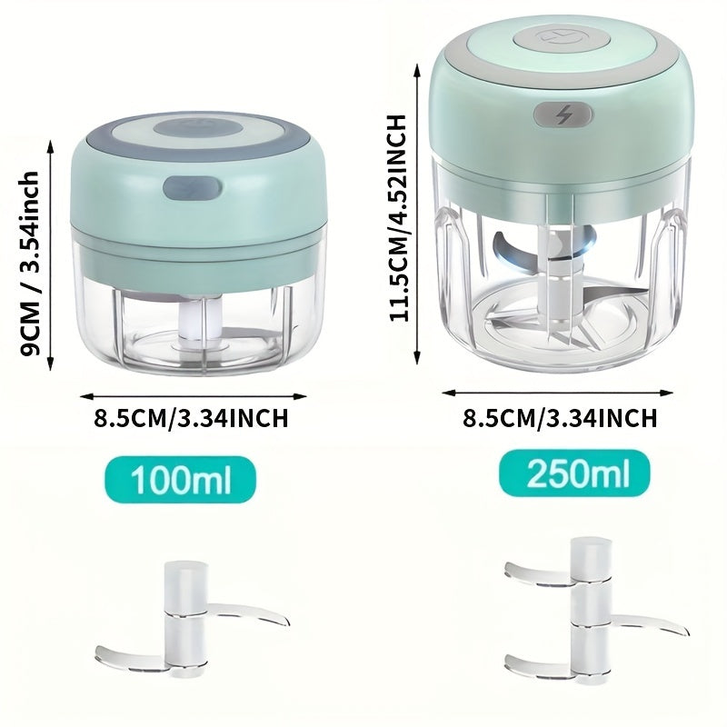 Electric Food Processor, Meat Grinder, Vegetable Chopper, Electric Garlic Chopper, 250ml USB Rechargeable Mini Chopper, Powerful Small Food Processor, Vegetable Mixer, Wireless Food Chopper for Ginger, Chili, Fruits, Meat, E