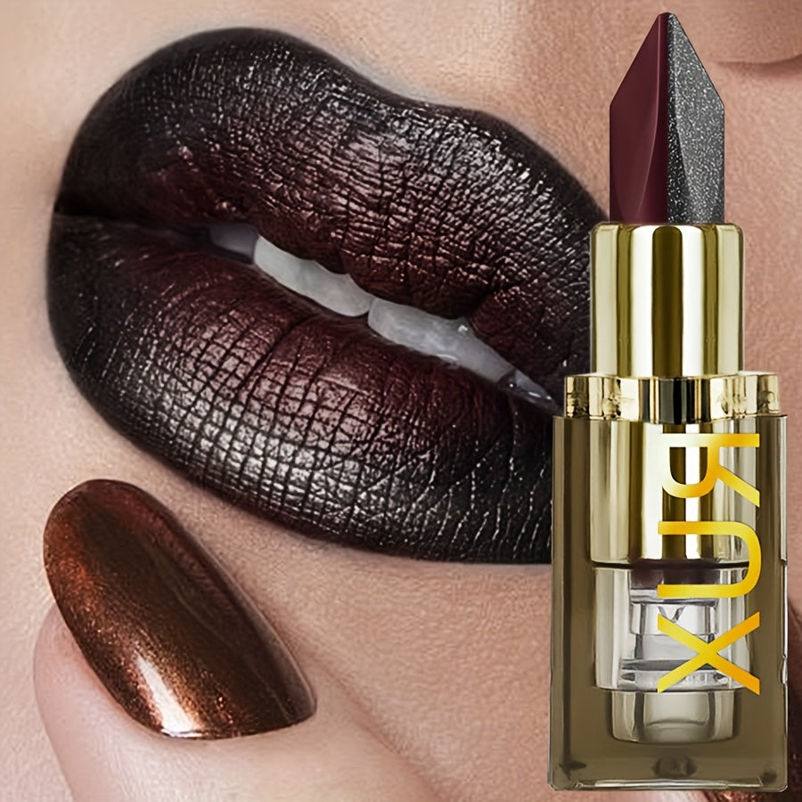 Red & Black Two-Tone Lipstick - Waterproof, Sweatproof, High Pigment, Long-Lasting Makeup for All Skin Types, Shiny Finish, Beauty Lipstick| Bold Lipstick| Sleek Lipstick