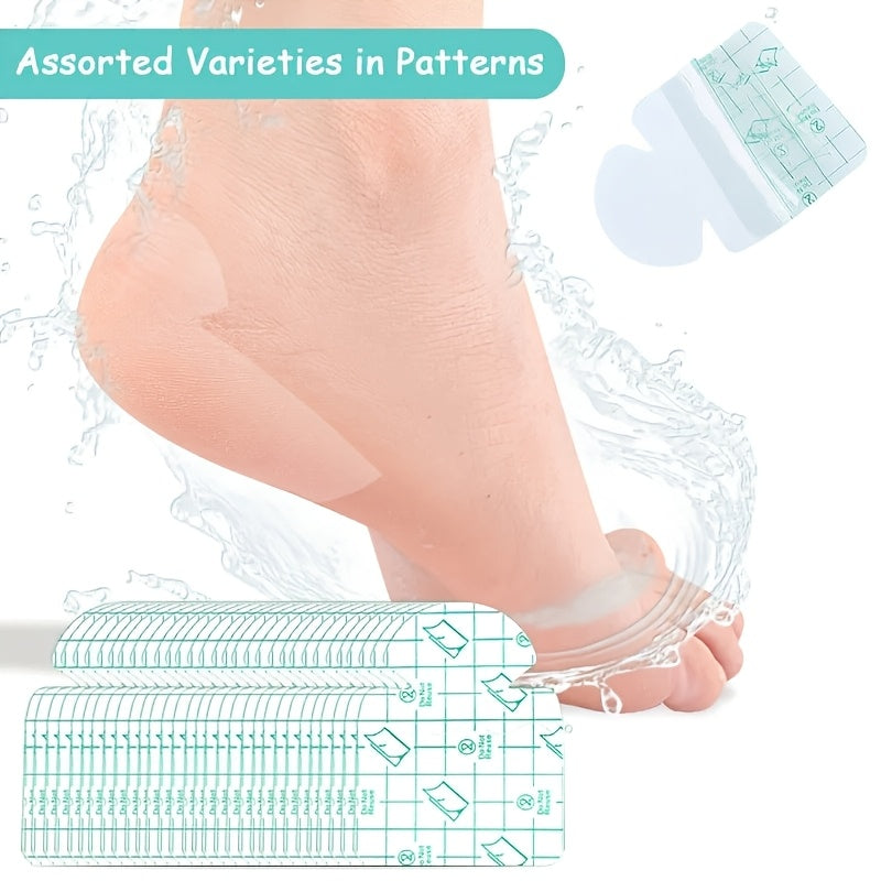 30 PCS Set Invisible Moisturizing Heel Pads - Breathable Cushioning Pads, Suitable for Dry and Cracked Heels, Moisturizing and Repairing, Soft PVC Material, No Glue Required, Sport Sneakers Footwear Tools Sets