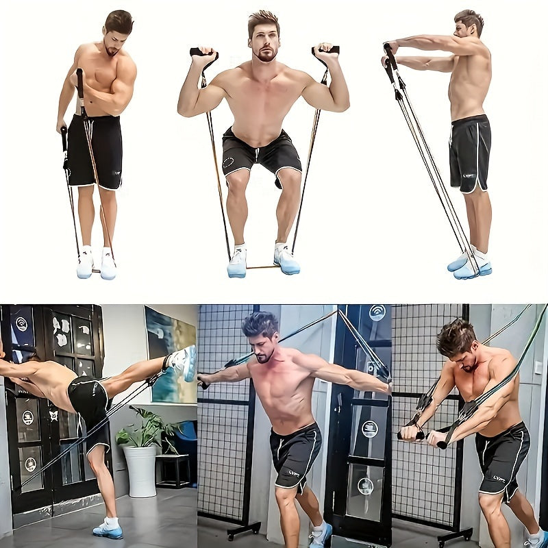11 PCS Set Home Gym Women Men Fitness Resistance Band Set, Multifunctional Upper Body Workout Kit Sports Accessories