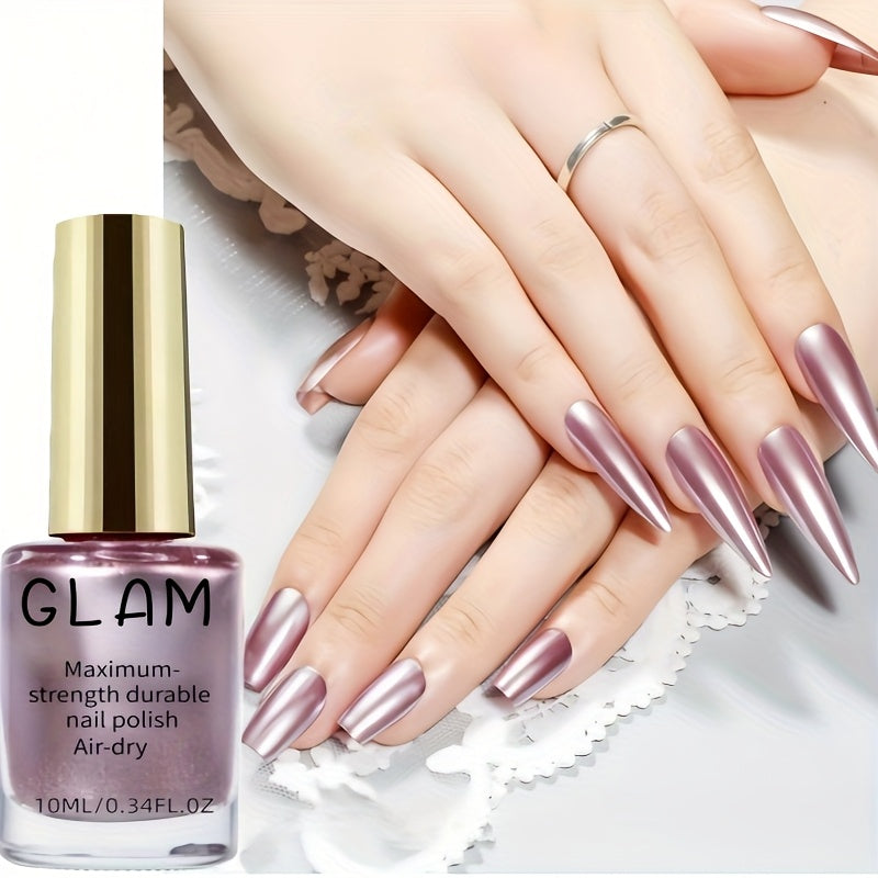 CLAM Premium Rose Golden Nail Polish - Quick-drying Natural Nail Art with Long-lasting Shine, Nail Strengthener for All Hands and Feet, Salon-quality Nail Design, Enhances Nail Toughness, Nail Art Supplies, Nail Technician Ac