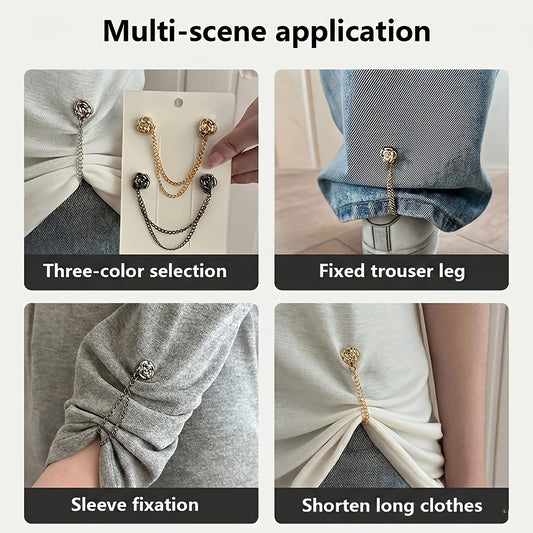 3 PCS Set Featuring Camellia Design with Fixed Sleeves, Pants Designed to Prevent Dragging on The Floor, Length for The Outfit, And a Length Adjustment Buckle