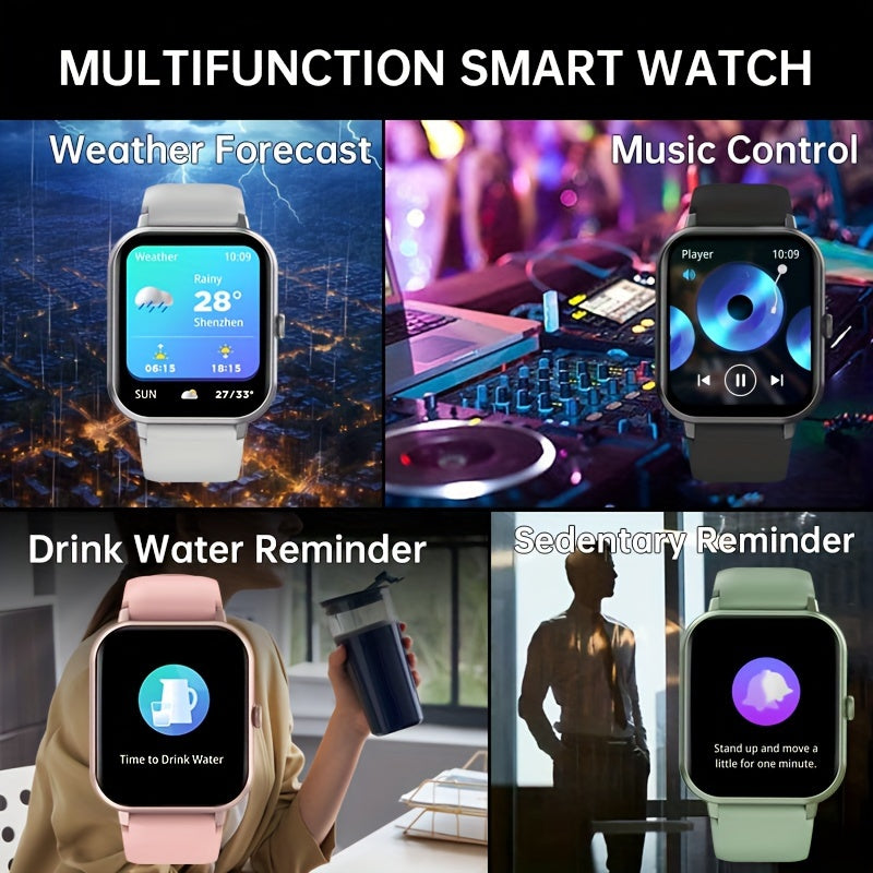 NEW  Smartwatch for Men & Women - 4.65cm Full Touch Screen, Android/for iPhone Compatible, High Quality, 100+ Exercise Modes, Pedometer, Distance, Calories, Stopwatch & Weather Updates, Rechargeable Lithium Battery, Casual De