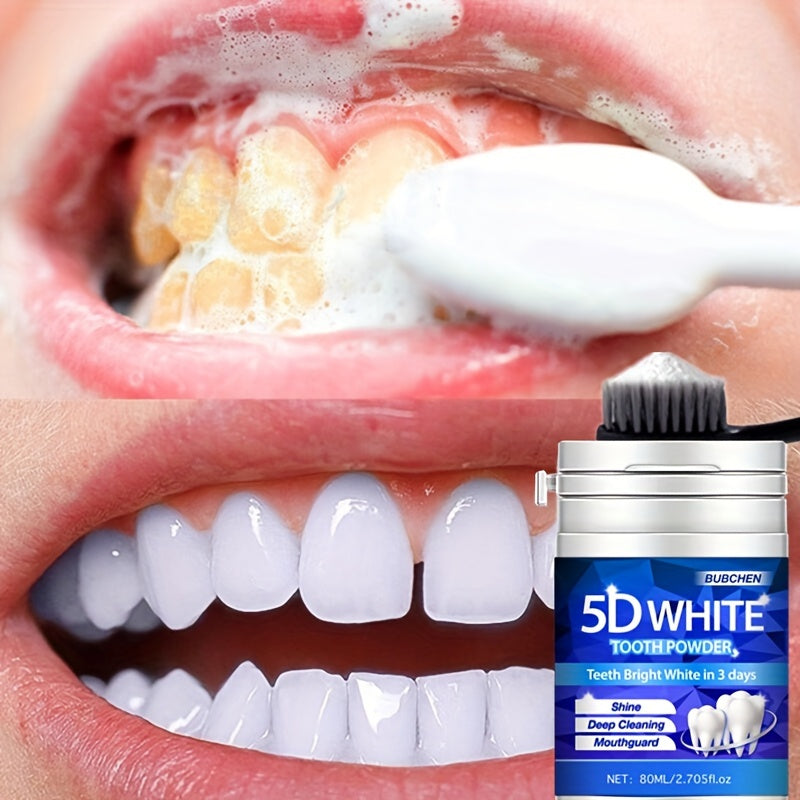 80ML Bottle of 5D Bright Toothpowder, a Deep Cleaning Powder for Teeth, Fresh Breath Purple Toothpaste with Pearl Powder, Perfect for Gifts for Women Men