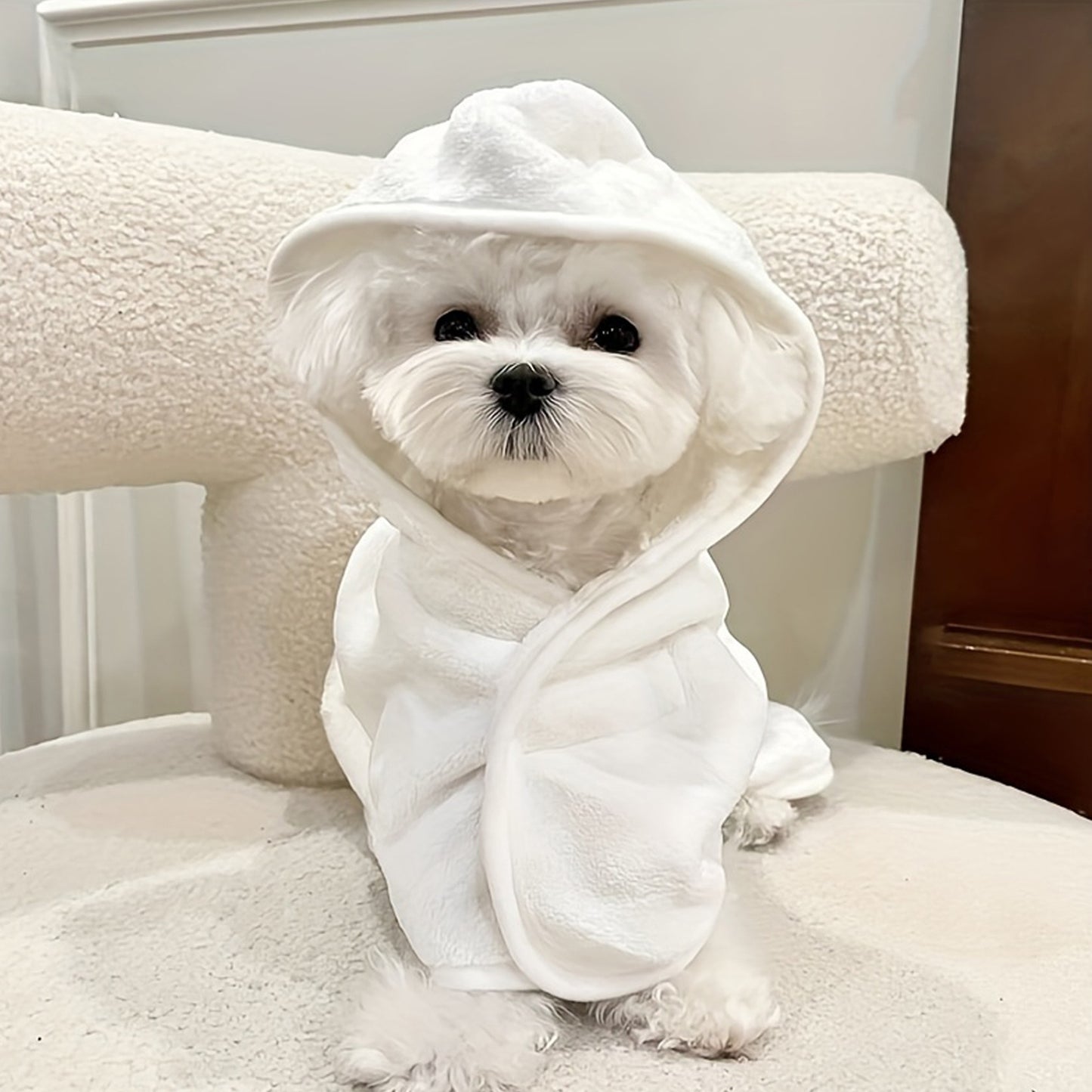 7 Colors Ultra-Soft Quick-Dry Pet Bathrobe for Small & Medium Dogs & Cats - All-Season Lightweight Design with Safety Closure, Easy-Button Entryway, Machine Washable, Cozy Fleece-Lined for Warmth, Pet Wash-Robe, Cozy Fleece L