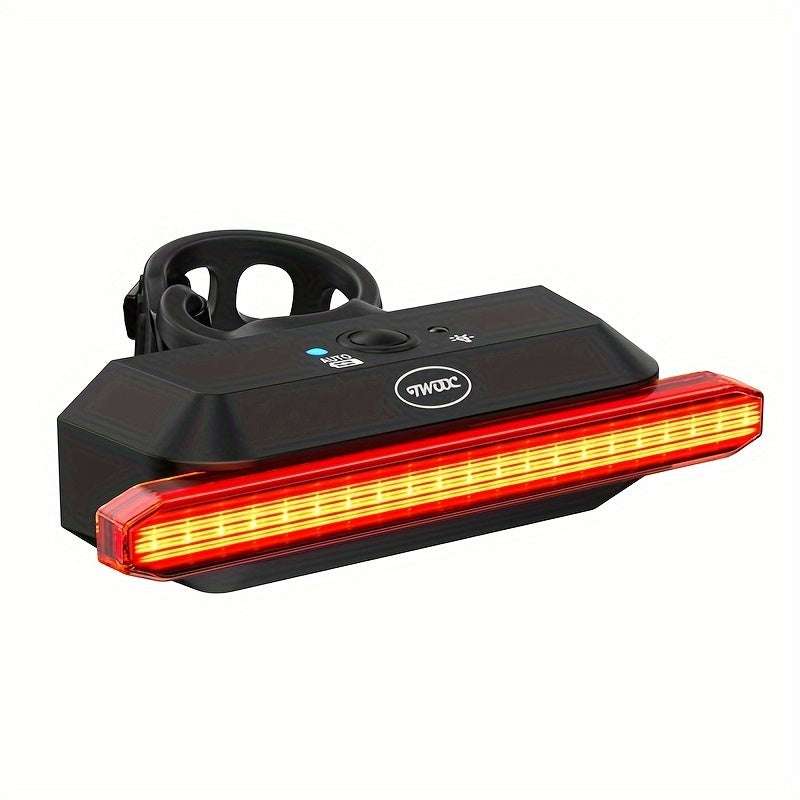 NEW Bike Tail Light, USB-C Rechargeable 30H Runtime Ultra Bright LED Bike Rear Light with Smart Brake, IPX5 Light, 6 Modes, USB Cable Included, 36V Compatible for Mountain/Road ( Post Mounted)