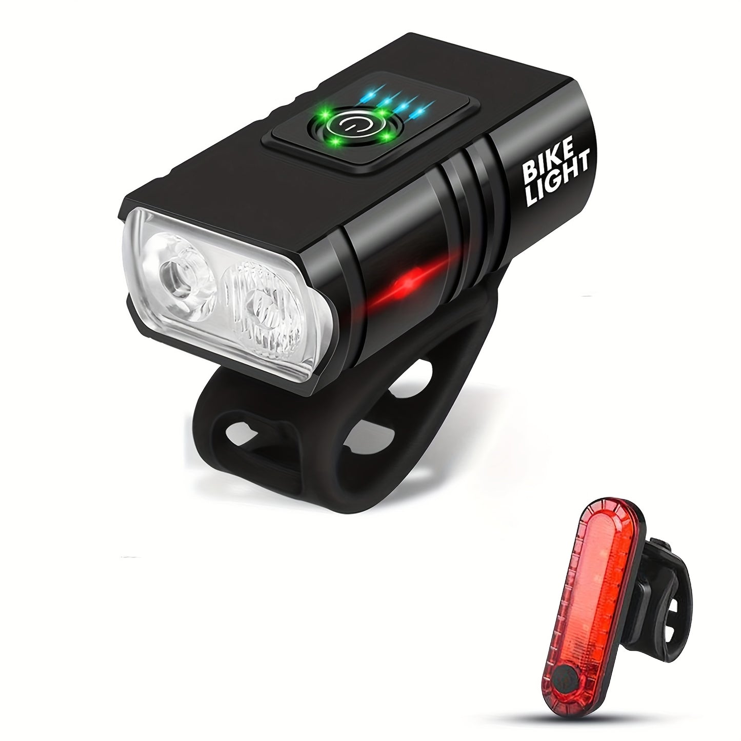 Bicycle Lights Set, USB Rechargeable Front And Rear Lights with 6+4 Modes Suitable for All Types of Bikes, Including Mountain And Road Bikes, for Night Riding.