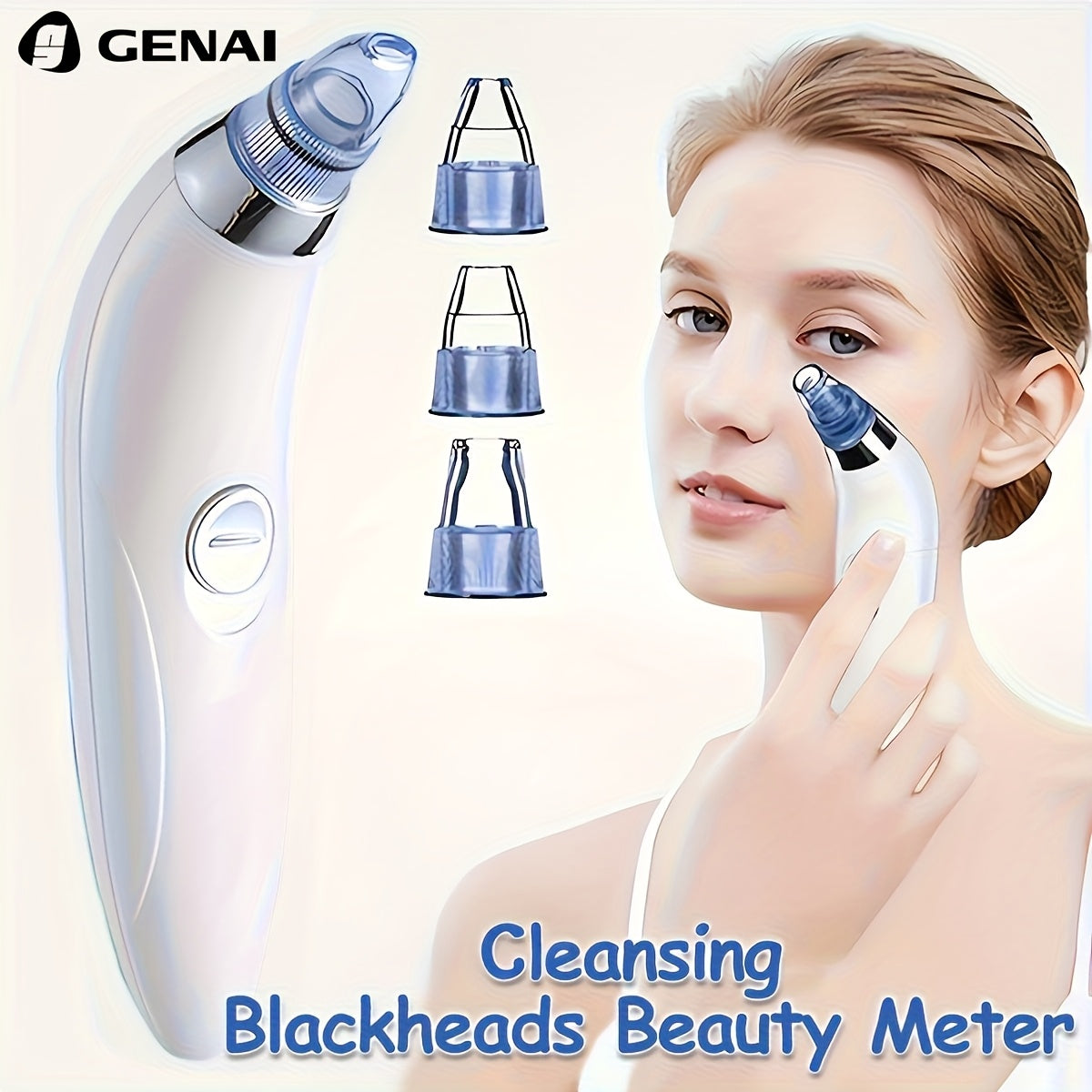 HOT SALE  Blackhead clean Beauty Meter - Portable Facial Pore Cleaner with 4 Probes, Gentle and Safe Cleansing for Men and Women, Battery-Operated (Batteries Not Included)