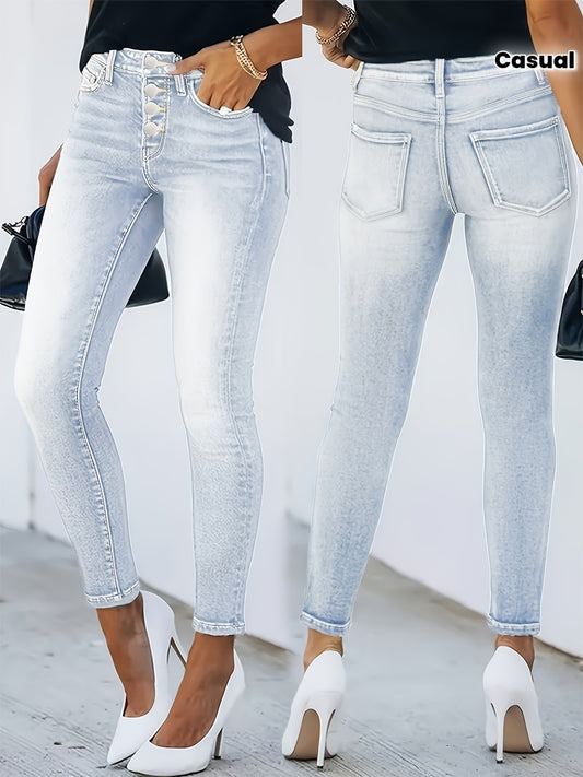 NEW UK Size Women Jeans Pants Button Closure Fashion Stretch Jeans Casual Apparel Streetwear Clothing