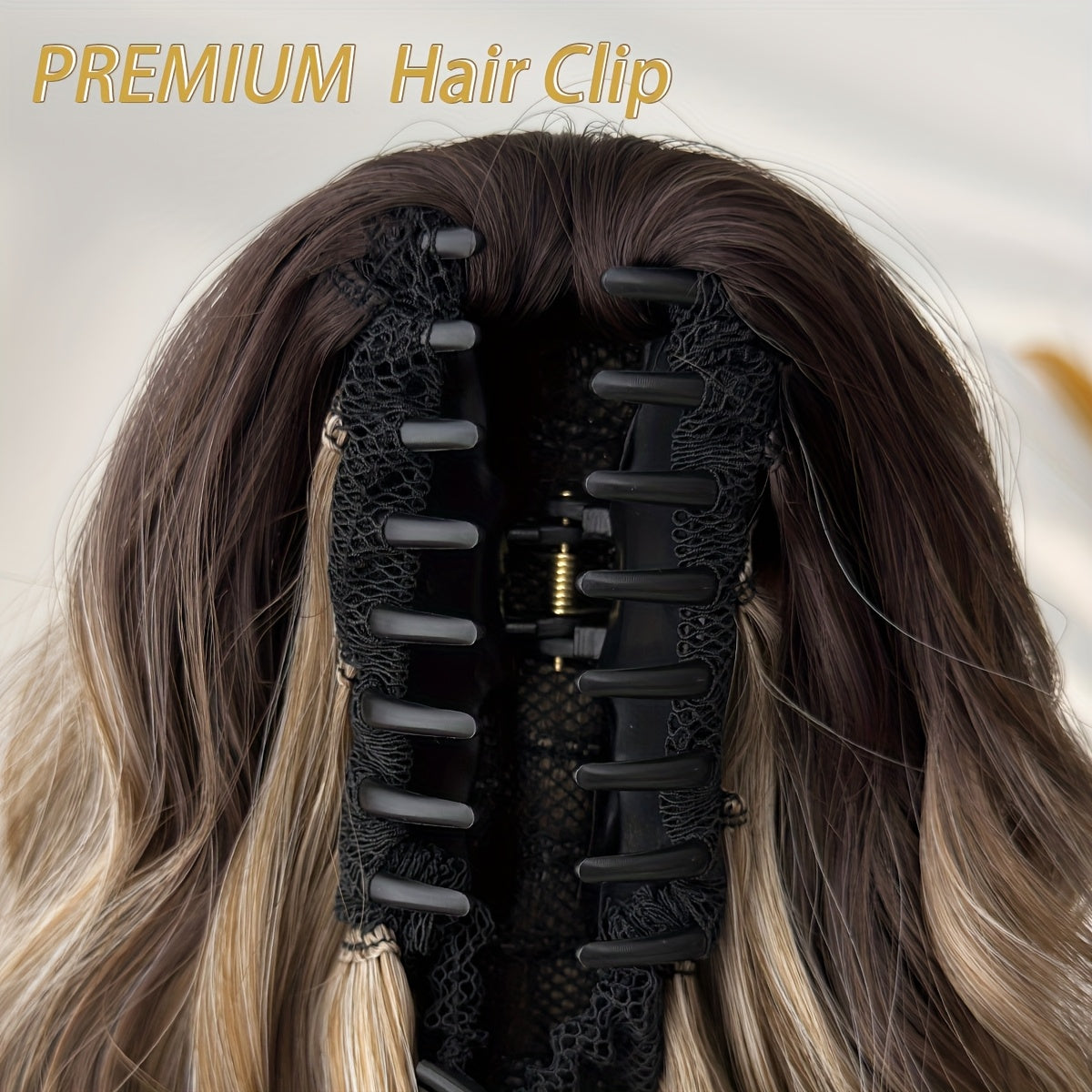 8 Colors Claw Shaped Ponytail Extension Hair Accessory Gradient Wig Multi-Color Wig 45.72 cm Water Ripple Heat-resistant Fiber Synthetic Ponytail Wig,  Women's Daily Use Hair Care Supplies