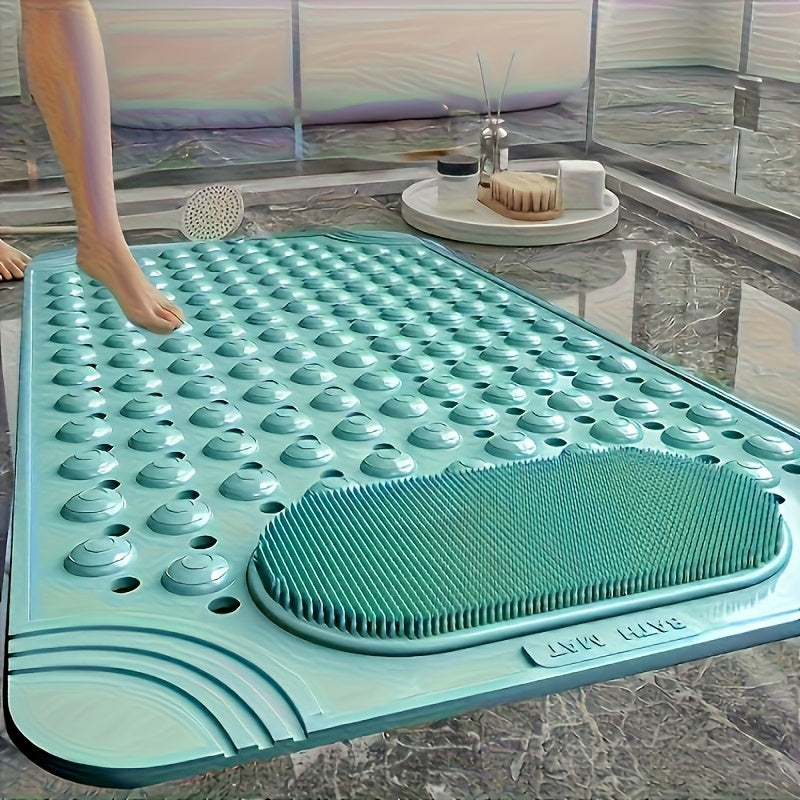 Non-Slip Massage Shower Green Mat, Safety Pad for The Bathroom - Rectangular Shower Mat And Bathroom Non-Slip Pad, a Must-Have for Home Bathroom Accessories