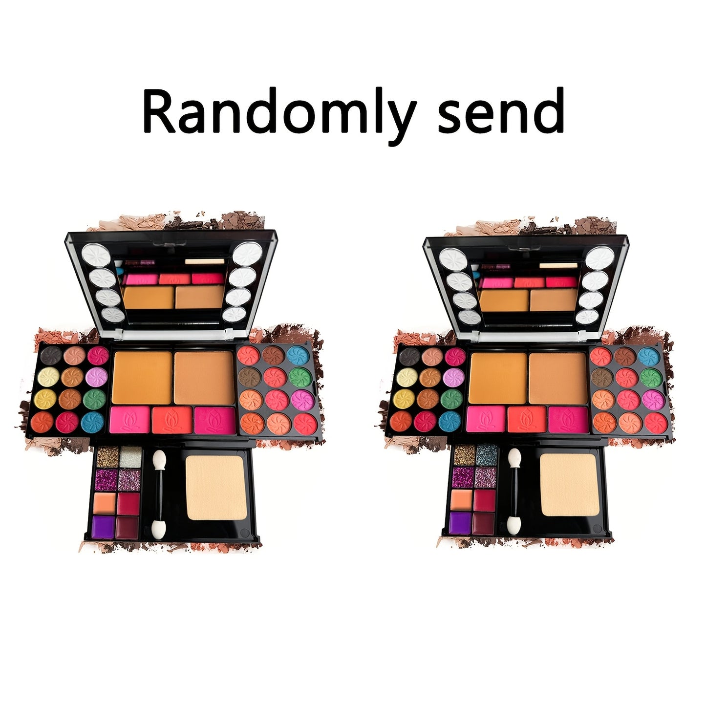 NEW Full Set 37 Multi-Functional Makeup Tray Powder Puff Eyeshadow Brush Includes Eyeshadow Contouring Set Powder Lip Gloss for Makeup Beginners Complete Makeup Case